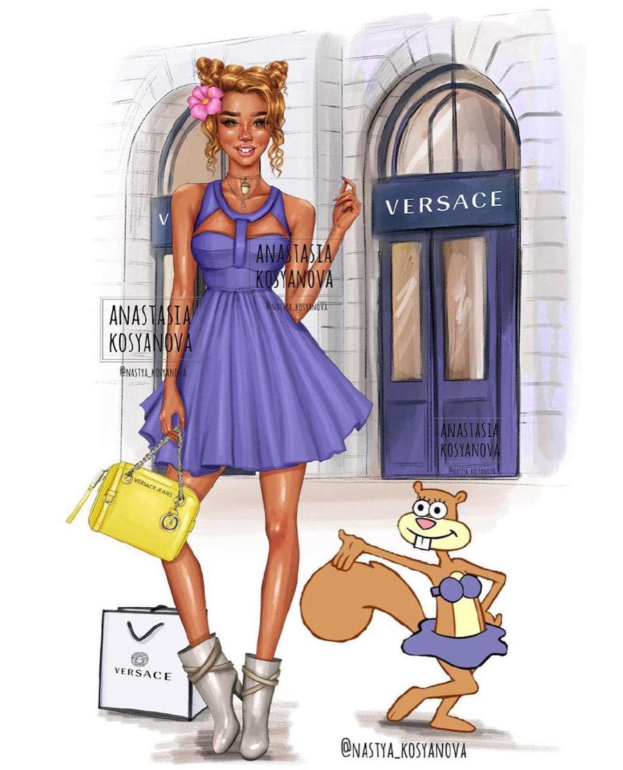 Sandy |: Fashion Illustrator hace que los personajes de dibujos animados sean elegantes y modernos 