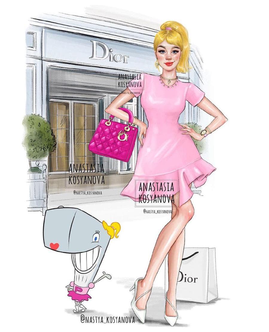 Rosa |: Fashion Illustrator hace que los personajes de dibujos animados sean elegantes y modernos 