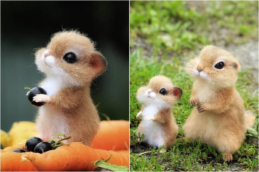 Animales de fieltro súper realistas y muy lindos creados por un artista ruso.