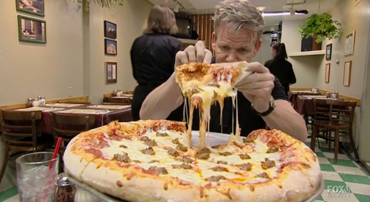 8. Dentro de la pizzería