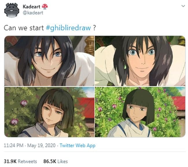 Challenge de arte # GhiblivedRaw se vuelve viral