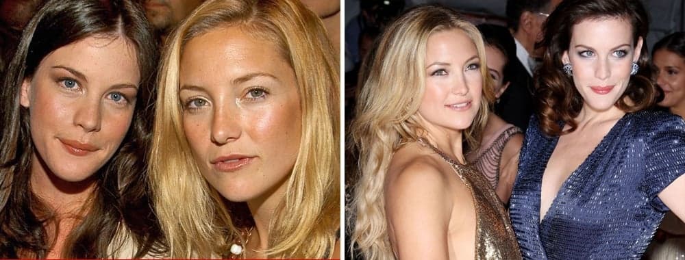 14 celebridades destacadas posando para una foto grupal en una sesión de fotos.