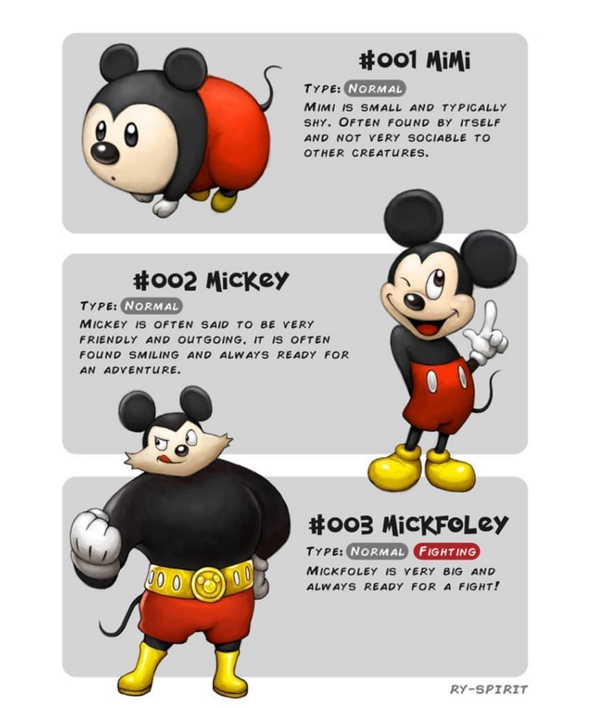 18 imágenes de personajes de Disney que han evolucionado de manera similar a los Pokémon.