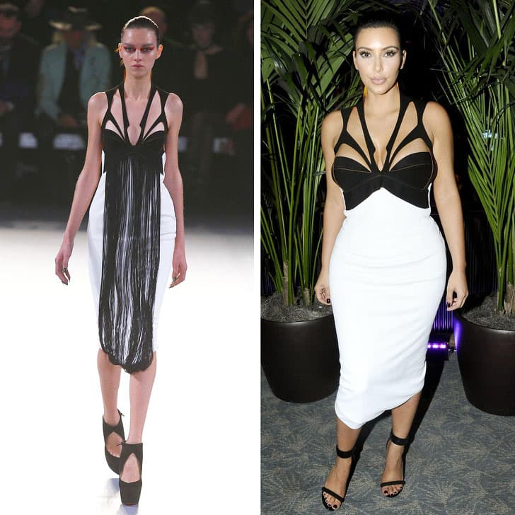 Kim Kardashian - Thierry Mugler |: ¿Quién lo lució mejor? 12 vestidos que las famosas sacaron de la pasarela | su belleza