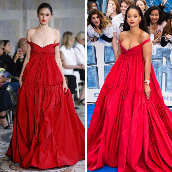 Rihanna - Giambattista Valli |: ¿Quién lo lució mejor? 12 vestidos que las famosas sacaron de la pasarela | su belleza