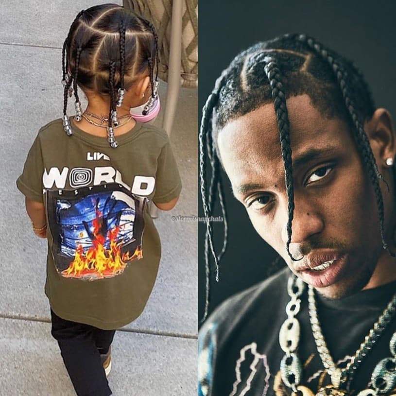 El padre de Stormi, Travis Scott Stormi Webster disfrazado de mamá Kylie y papá Travis son totalmente adorables | su belleza