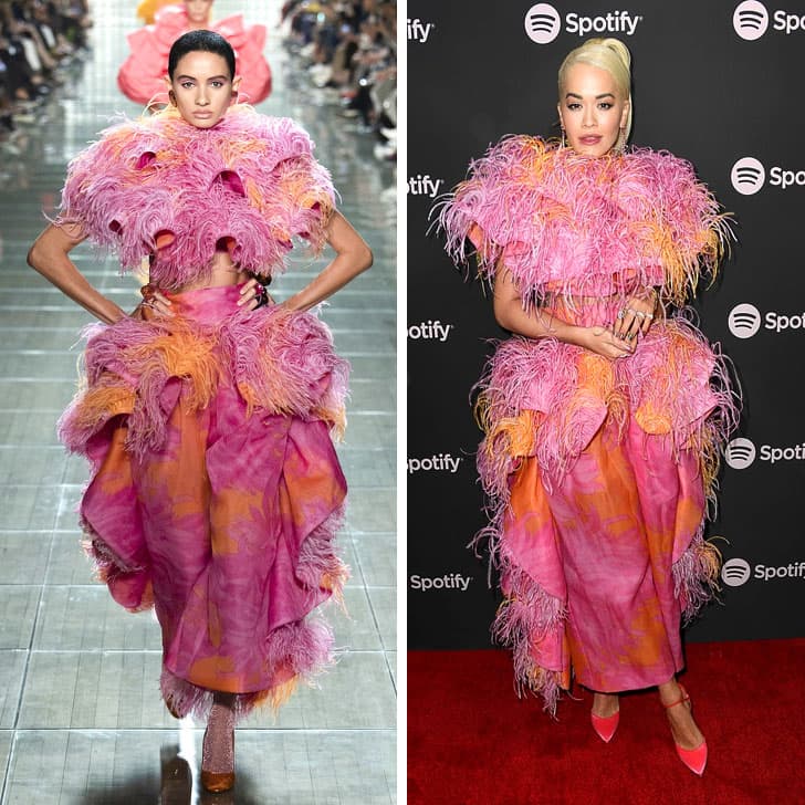 Rita Ora - Marc Jacobs ¿Quién lo lució mejor? 12 vestidos que las famosas sacaron de la pasarela | su belleza