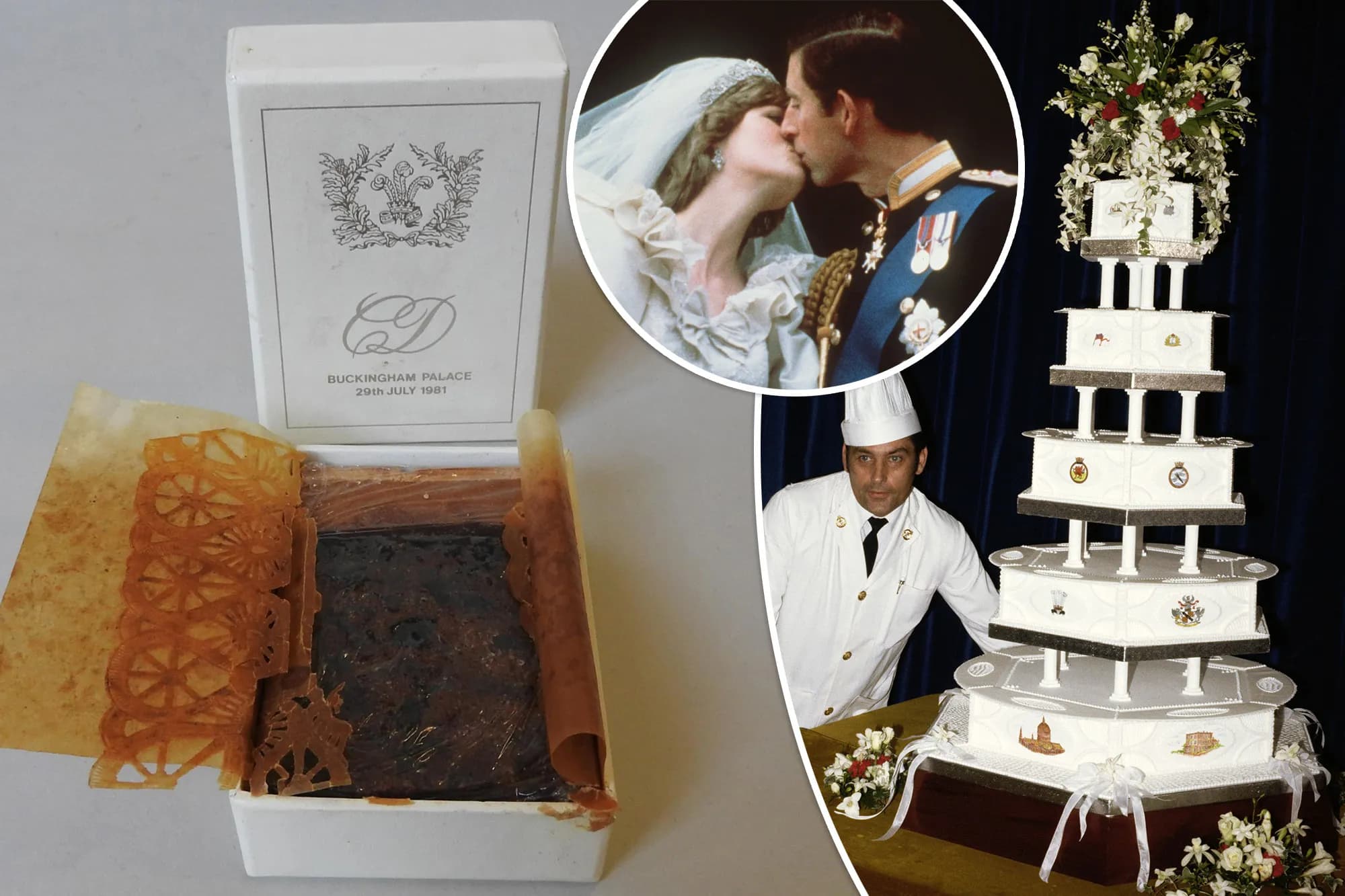 Una porción del pastel de bodas de la princesa Diana, guardada en Ripleys, tiene 41 años.