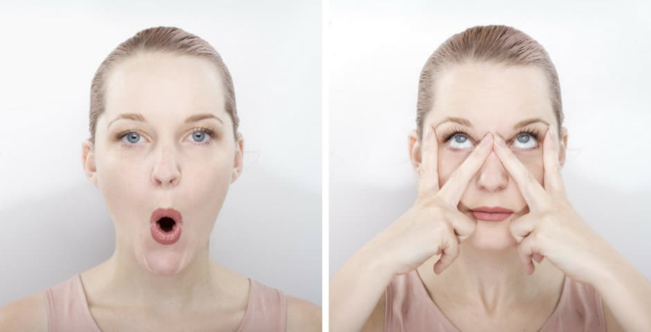 Infla tus mejillas 8 movimientos de yoga facial que borrarán años | su belleza