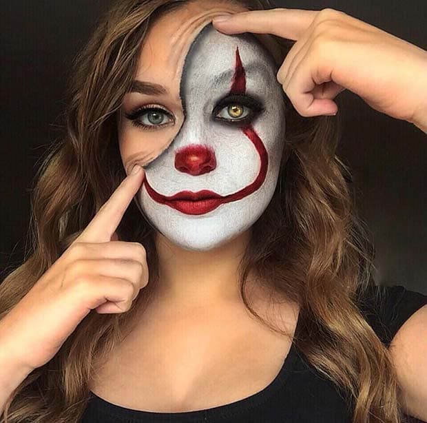 Payaso espeluznante |: 11 ideas de maquillaje de Halloween geniales y aterradoras para probar este año | Su belleza: