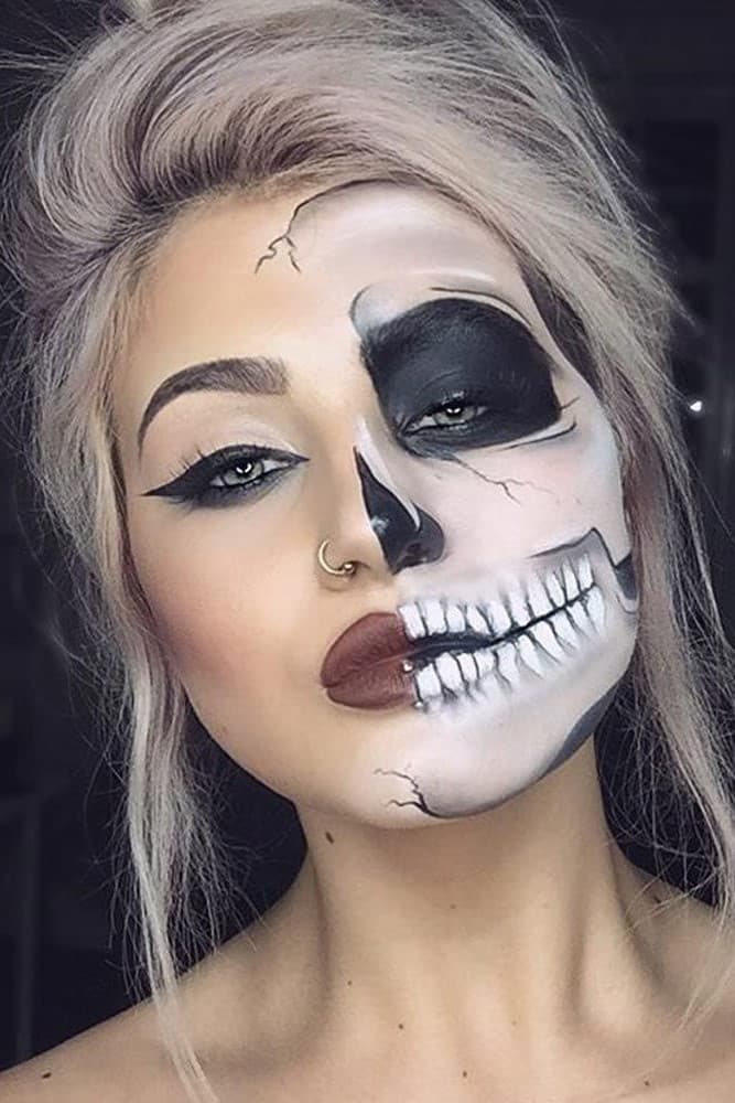 Cara de calavera n.° 1 | 11 ideas de maquillaje de Halloween geniales y aterradoras para probar este año | Su belleza: