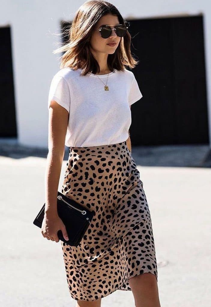 Falda combinada con blanco
