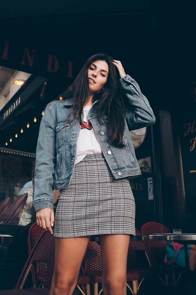 Falda con chaqueta de mezclilla