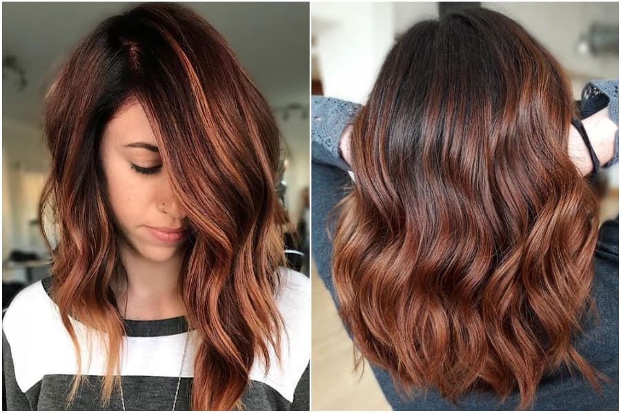 Aspectos destacados de color castaño | 15 ideas modernas para el cabello rojo que debes probar | su belleza