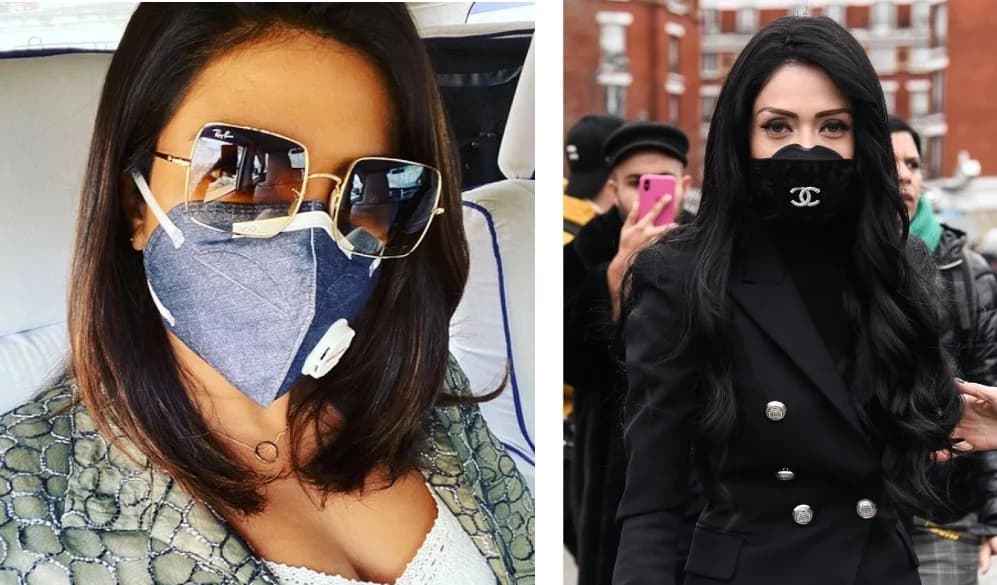19 imágenes de celebridades e influencers de la moda usando mascarillas.