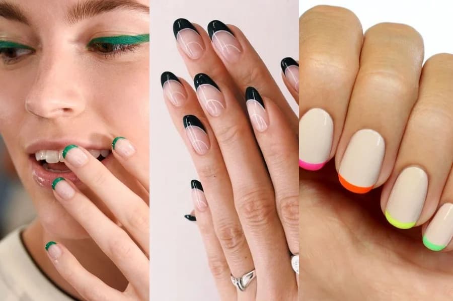 Manicura francesa colorida |: 8 ideas frescas de manicura francesa | su belleza