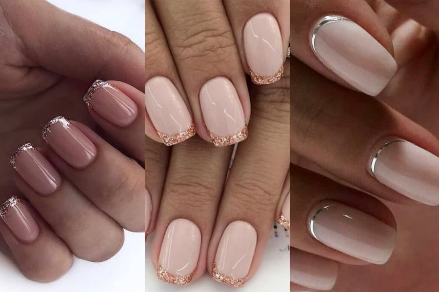 Manicura francesa con purpurina |: 8 ideas frescas de manicura francesa | su belleza