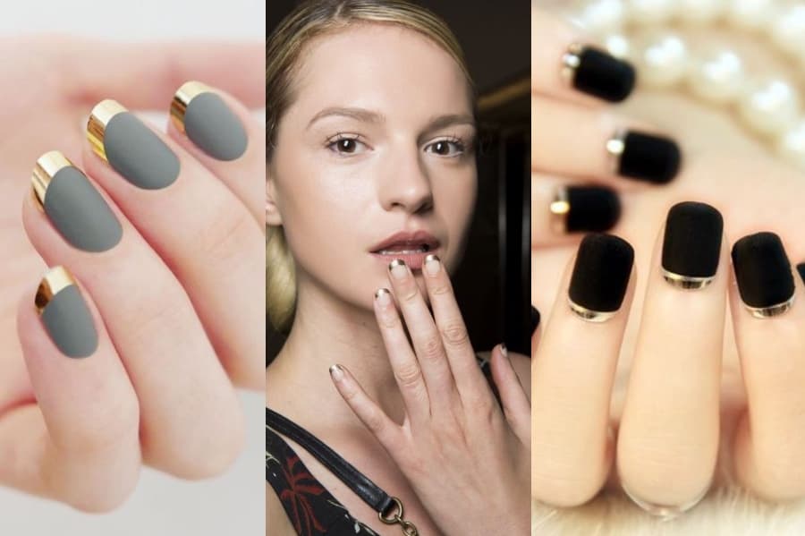 Manicura francesa metalizada | 8 nuevas ideas de manicura francesa | su belleza