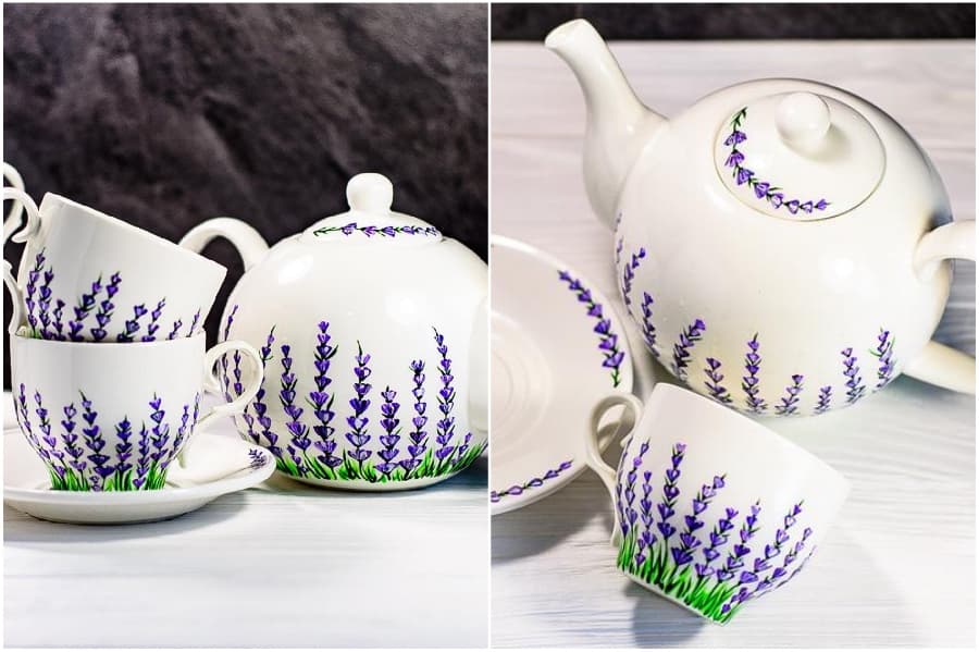 Tienda de Etsy | Tazas y teteras de cristal pintadas a mano que te alegrarán el día His Beauty