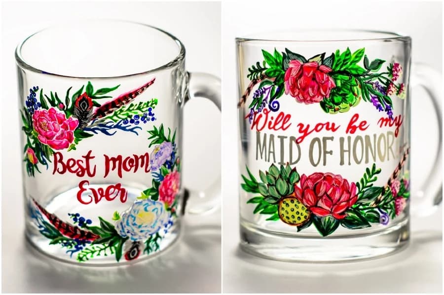 El regalo perfecto Tazas y teteras de cristal pintadas a mano que alegrarán tu día His Beauty