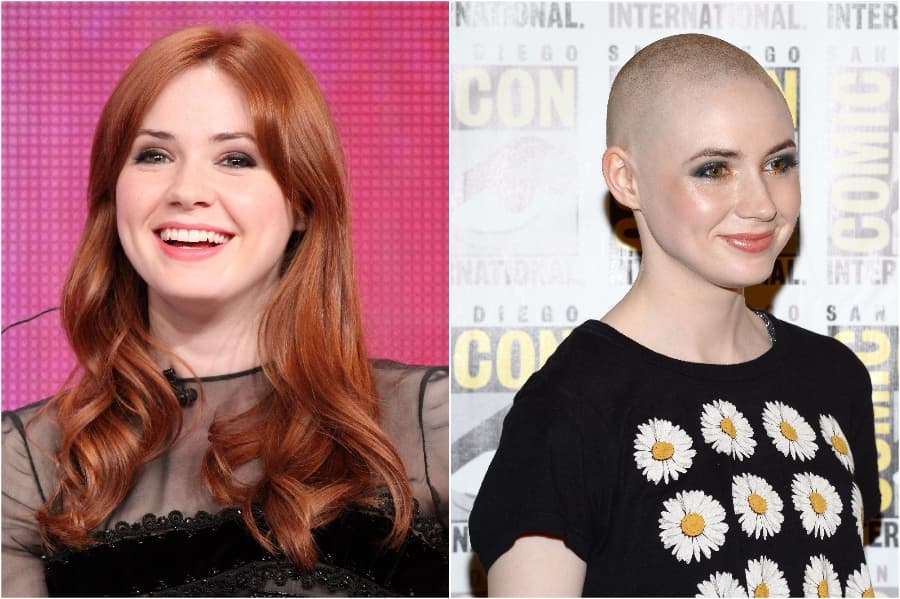 Karen Gillán | 15 estrellas que se afeitaron la cabeza y lucieron | su belleza