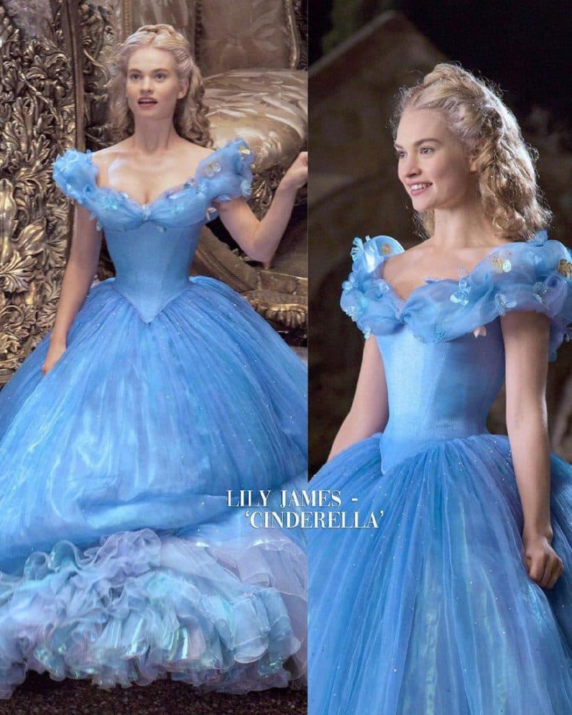 Lily James - Cenicienta | 15 disfraces icónicos de películas que desearías haber usado | Su belleza: