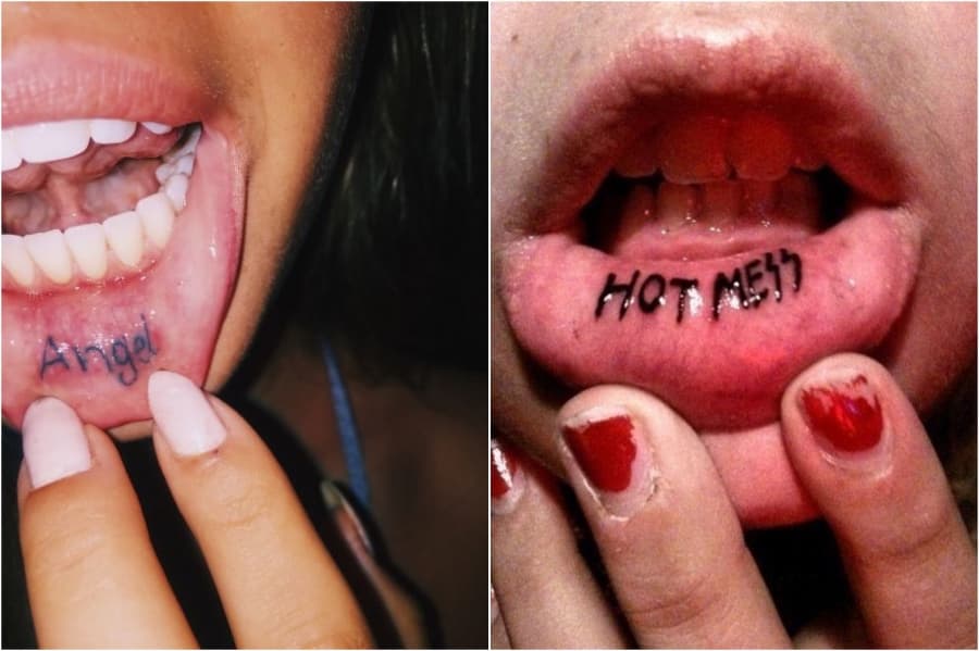 28 lindas ideas de tatuajes de labios para niñas # 11 | su belleza
