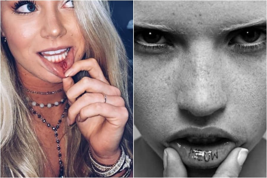 28 lindas ideas de tatuajes de labios para niñas # 14 | su belleza