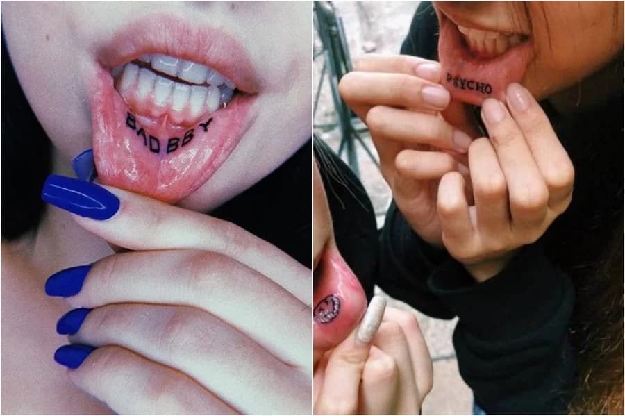 28 lindas ideas de tatuajes de labios para niñas # 3 | su belleza