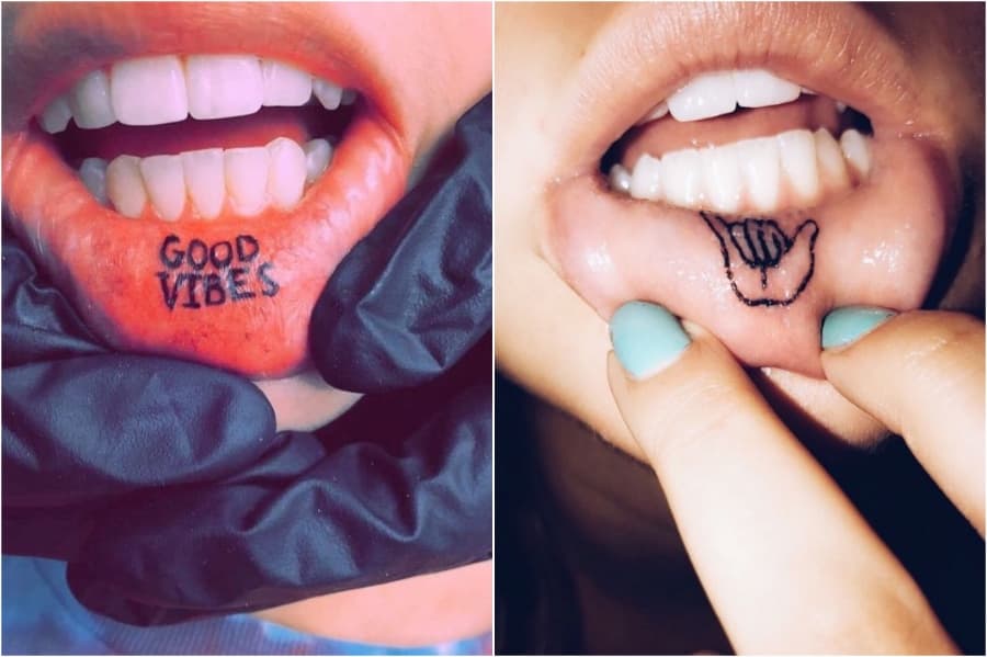 28 lindas ideas de tatuajes de labios para niñas # 4 | su belleza