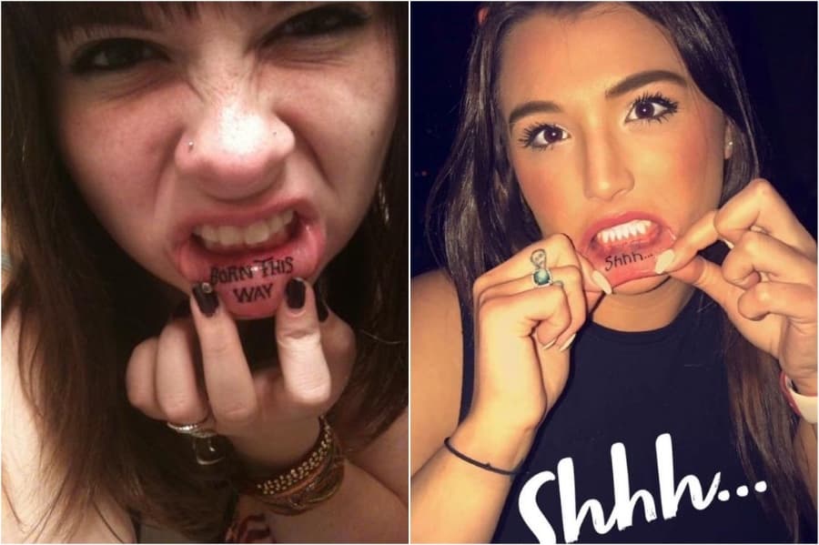 28 lindas ideas de tatuajes de labios para niñas # 6 | su belleza