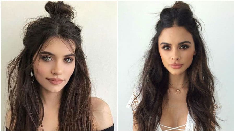 Moño medio desordenado | 12 peinados bastante largos para el otoño de 2019 | su belleza