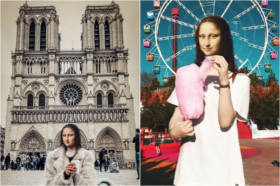 Mona Lisa como blogger de viajes
