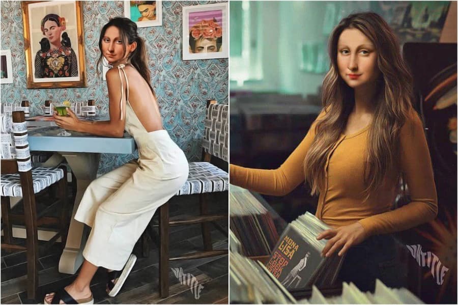 Mona Lisa en cafés de Instagram