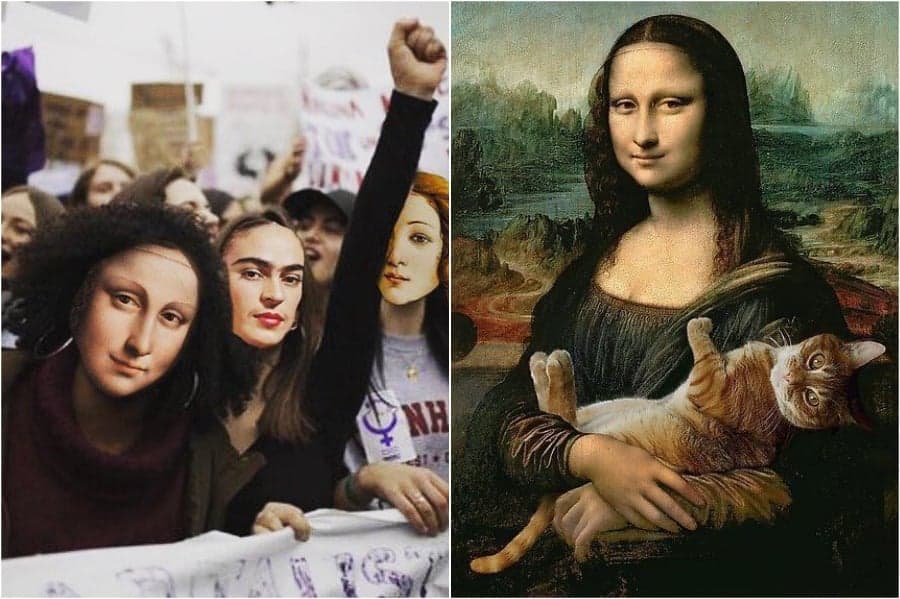 Mona Lisa en marchas por la igualdad
