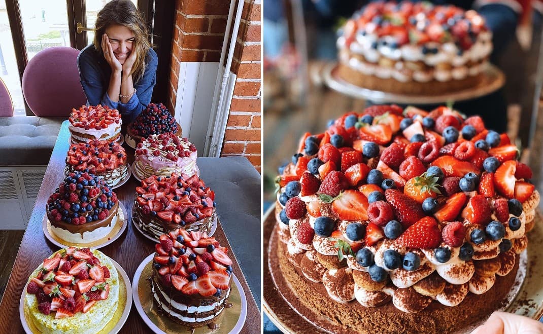 Nina Gudkova, la panadera, elabora sorprendentes tartas de frutas y bizcochos.