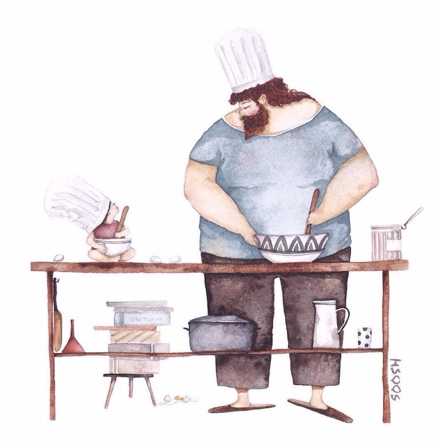 #13 Conmovedoras ilustraciones de padre e hija de Sosh His Beauty