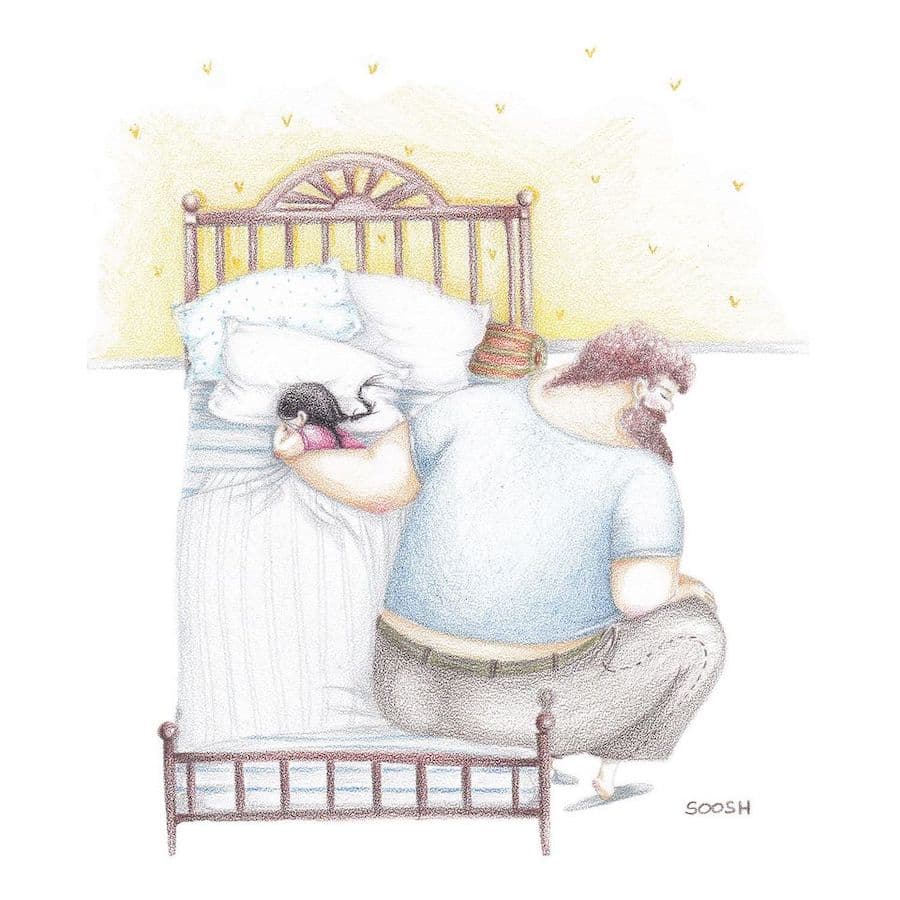 #4 | Conmovedoras ilustraciones de padre e hija de Sosh His Beauty