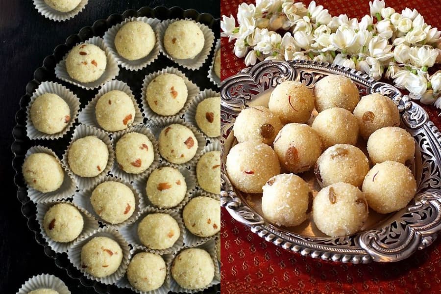 Sooji Coconut Ladoo 12 mejores postres indios | su belleza