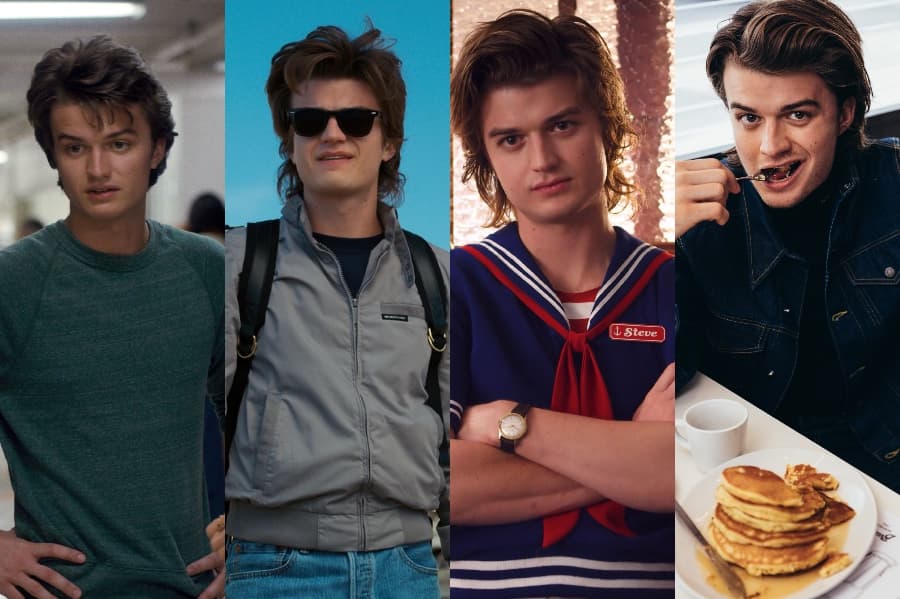 Steve Harrington - Joe Keery | Cosas más extrañas elegidas después y ahora |: Su belleza