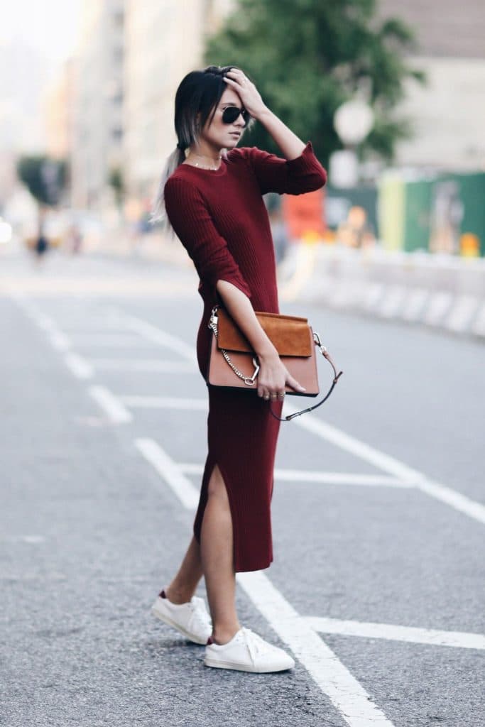 Vestido largo de punto | 9 ideas elegantes y sencillas para trajes de Acción de Gracias | su belleza