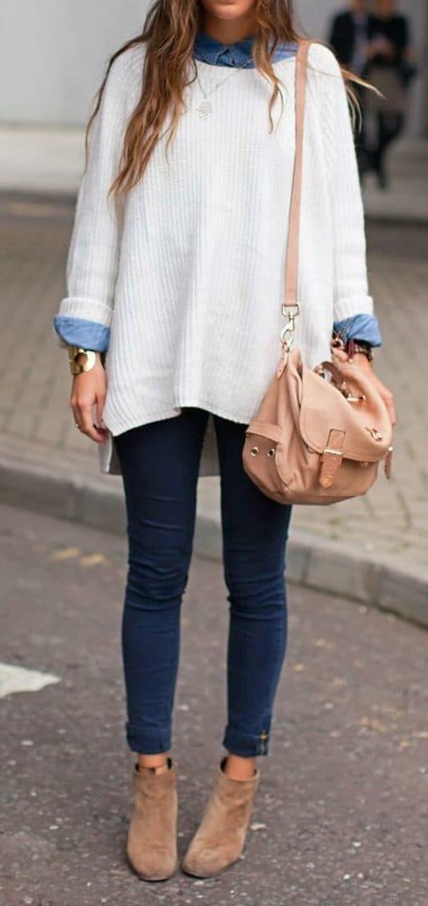 Suéter blanco de gran tamaño | 9 ideas elegantes y sencillas para trajes de Acción de Gracias | su belleza