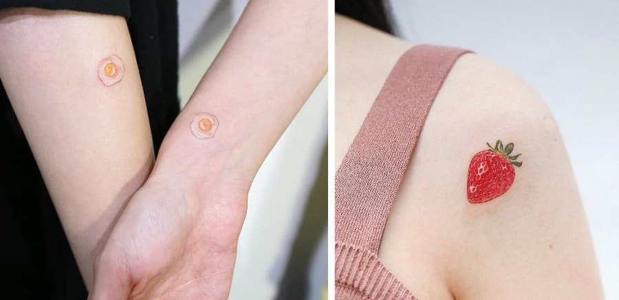 Los adorables mini tatuajes de alimentos