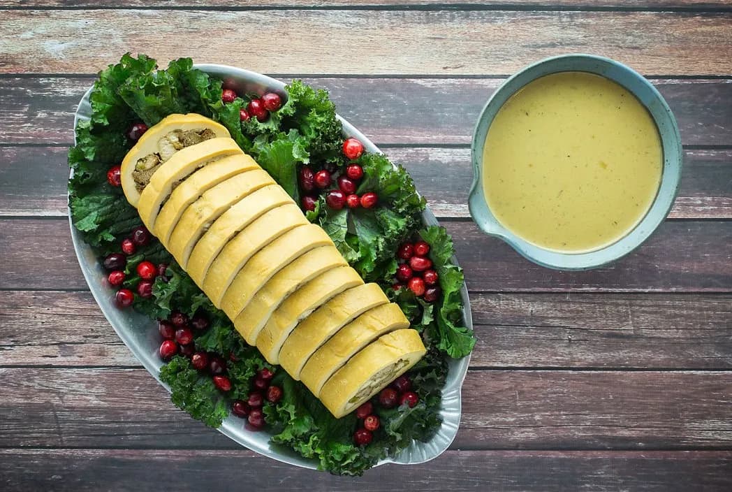 Rollo de tofu | 8 ideas de platos vegetarianos para la mesa de Acción de Gracias |: Su belleza