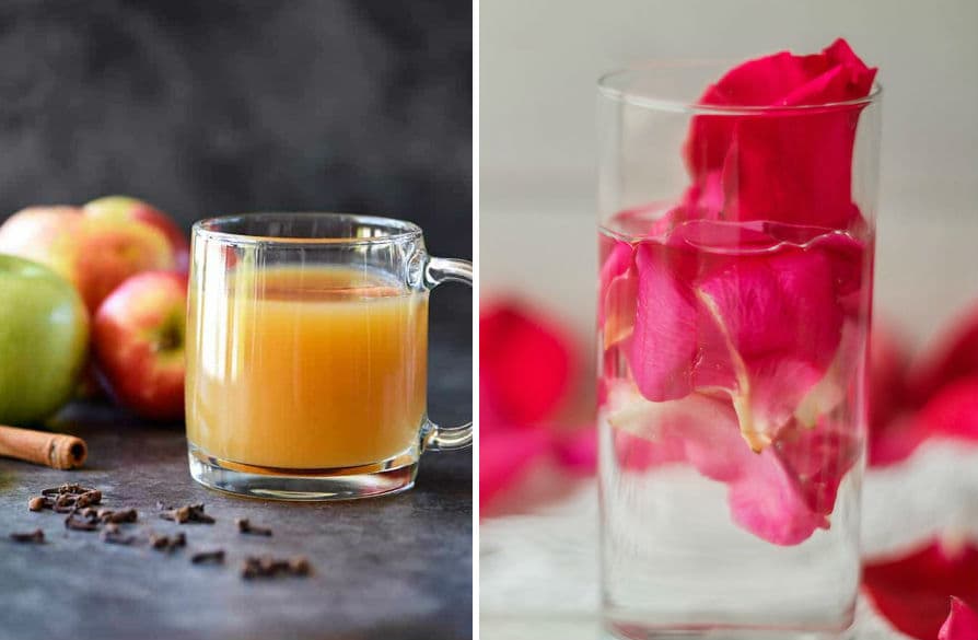 Vinagre de sidra de manzana con agua de rosas | 15 remedios naturales que las mujeres indias usan para una piel perfecta | su belleza
