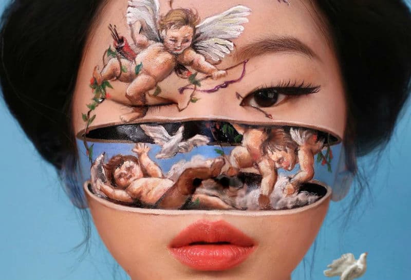 La artista Dane Yun sorprende con su maquillaje facial que crea ilusiones ópticas.