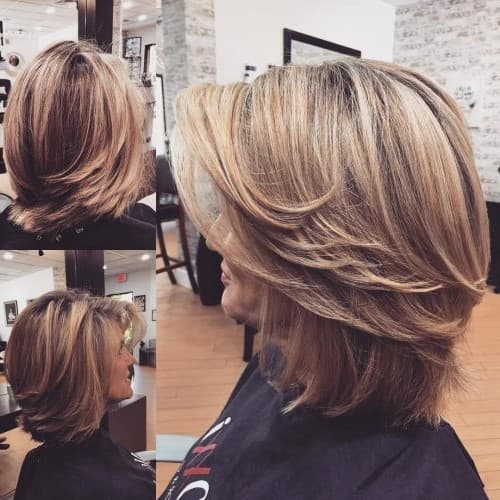 Bob en capas moderno | Peinados cortos para mujeres mayores de 50 años | su belleza