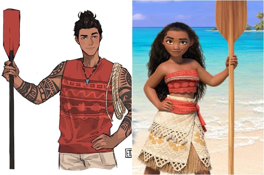 Moana |: Si las princesas de Disney fueran niños | su belleza
