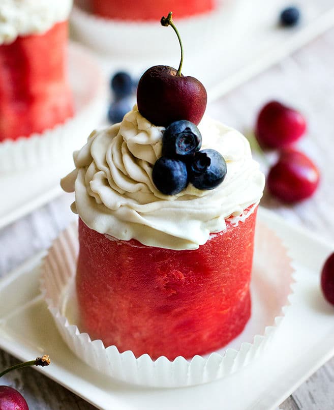 Cupcakes de sandía sin hornear | Su belleza: