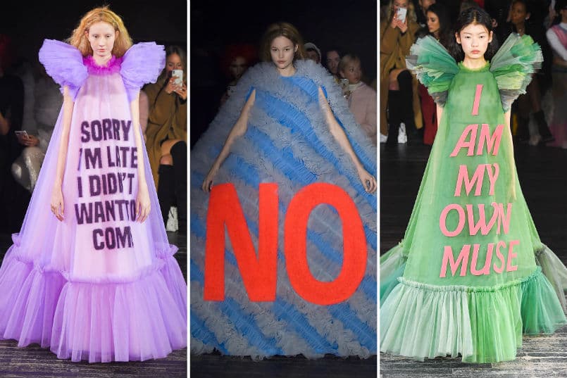 Los ingeniosos vestidos meme de Viktor y Rolf se convierten en nuestros íconos feministas.